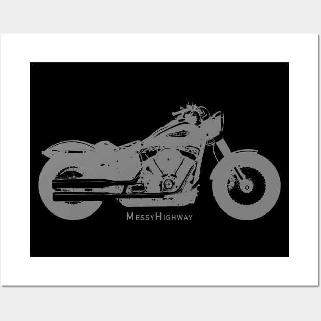 Harley Softail Slim 18, shadow Wall Art by MessyHighway